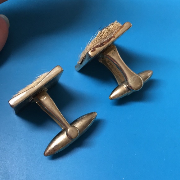 🖤GILT signed C.30s Vtg cufflinks - Picture 3 of 9